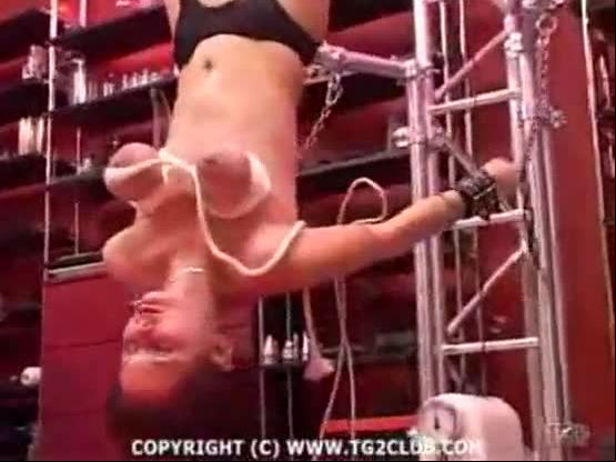 Suspended brutality - tit torture